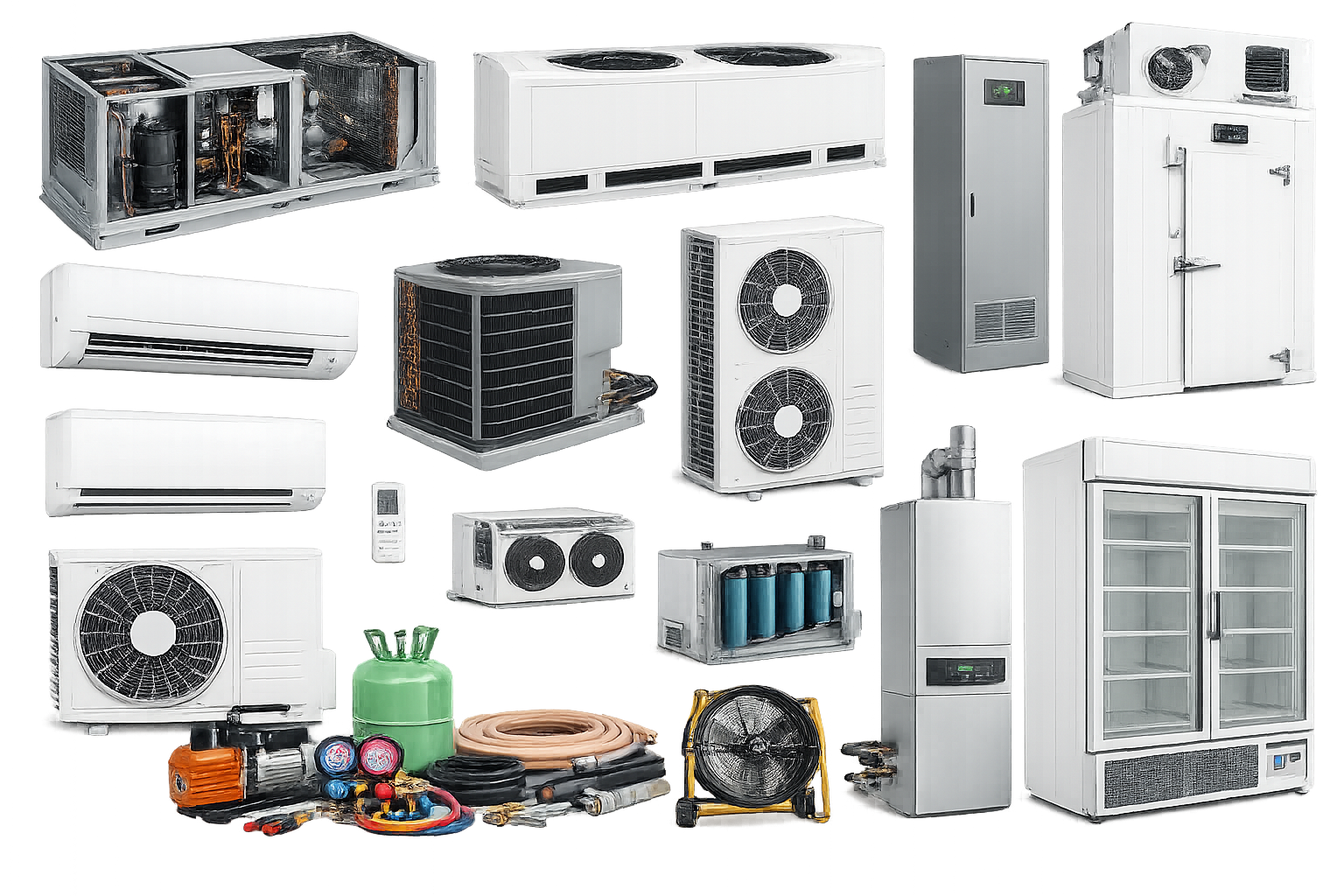 gambar semua unit ac , hvac , cold storage tanpa baiground